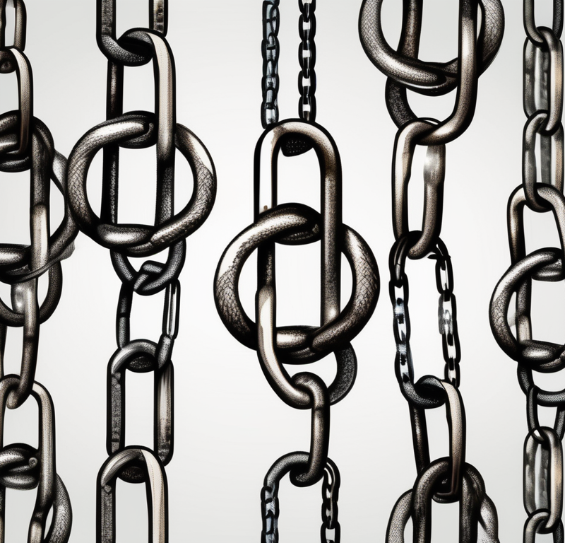 Various interconnected chain links