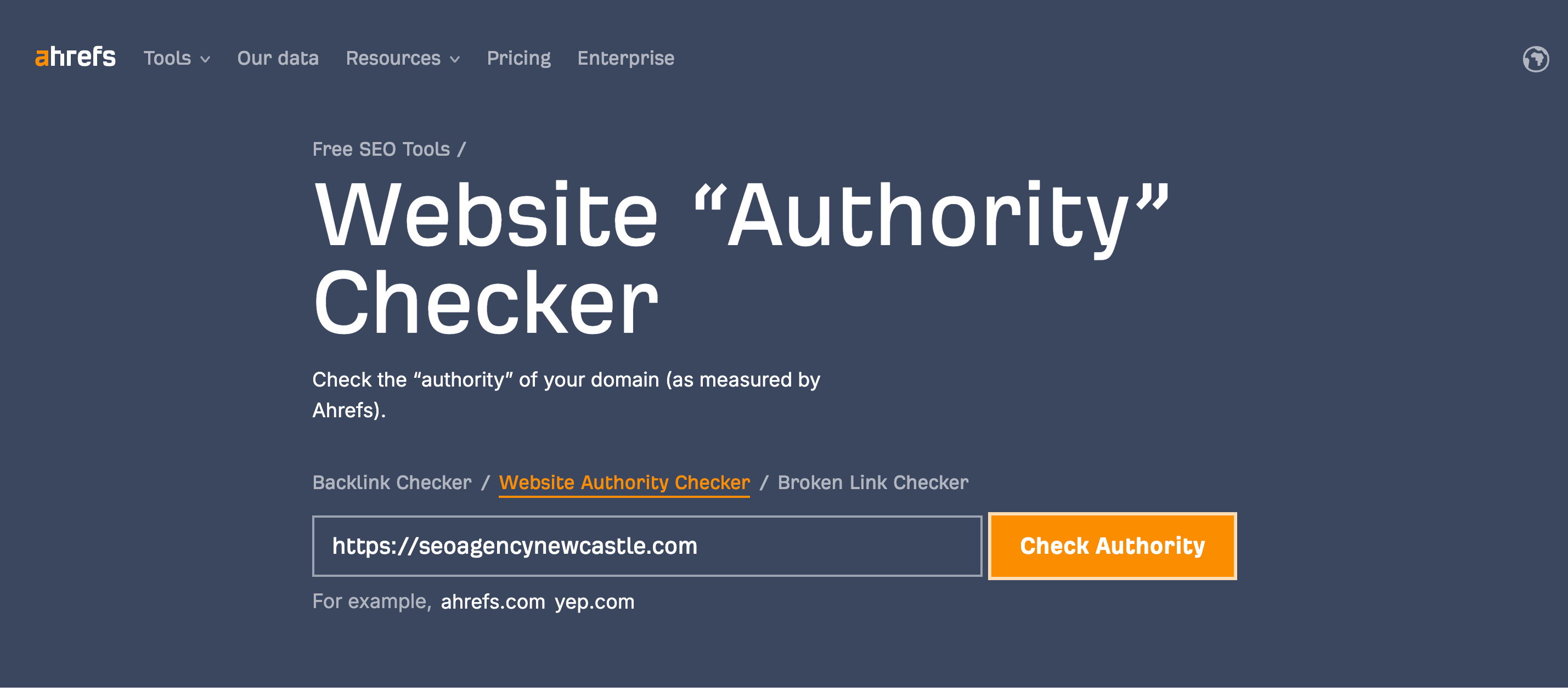 hrefs domain authority checker