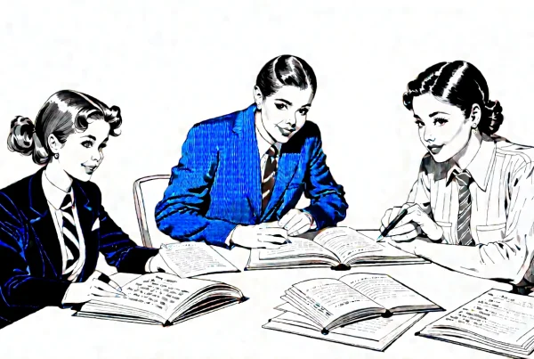 A dynamic hero scene of a small UK marketing strategy meeting in a bright modern office, three colleagues gathered