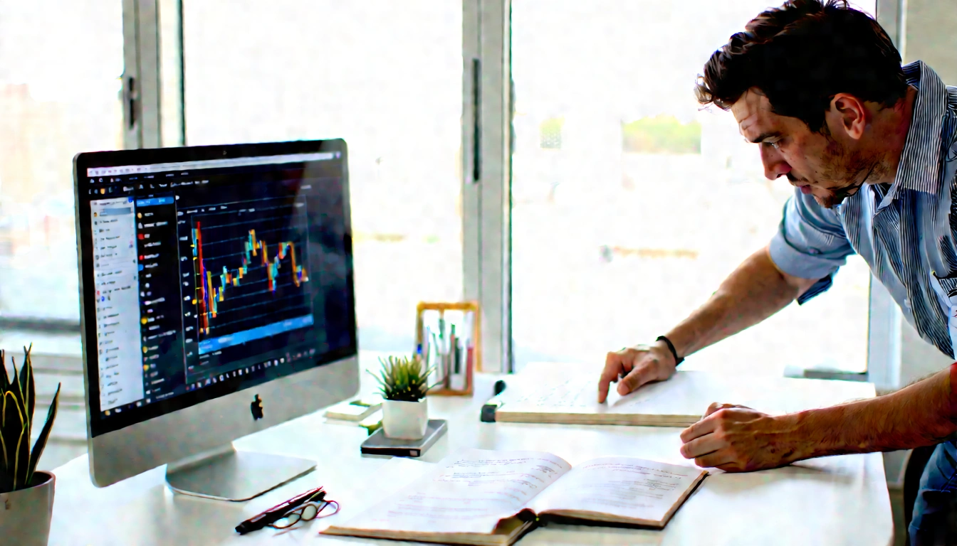 Strategist reviews content plan with colleague, comparing rankings, traffic, and influence